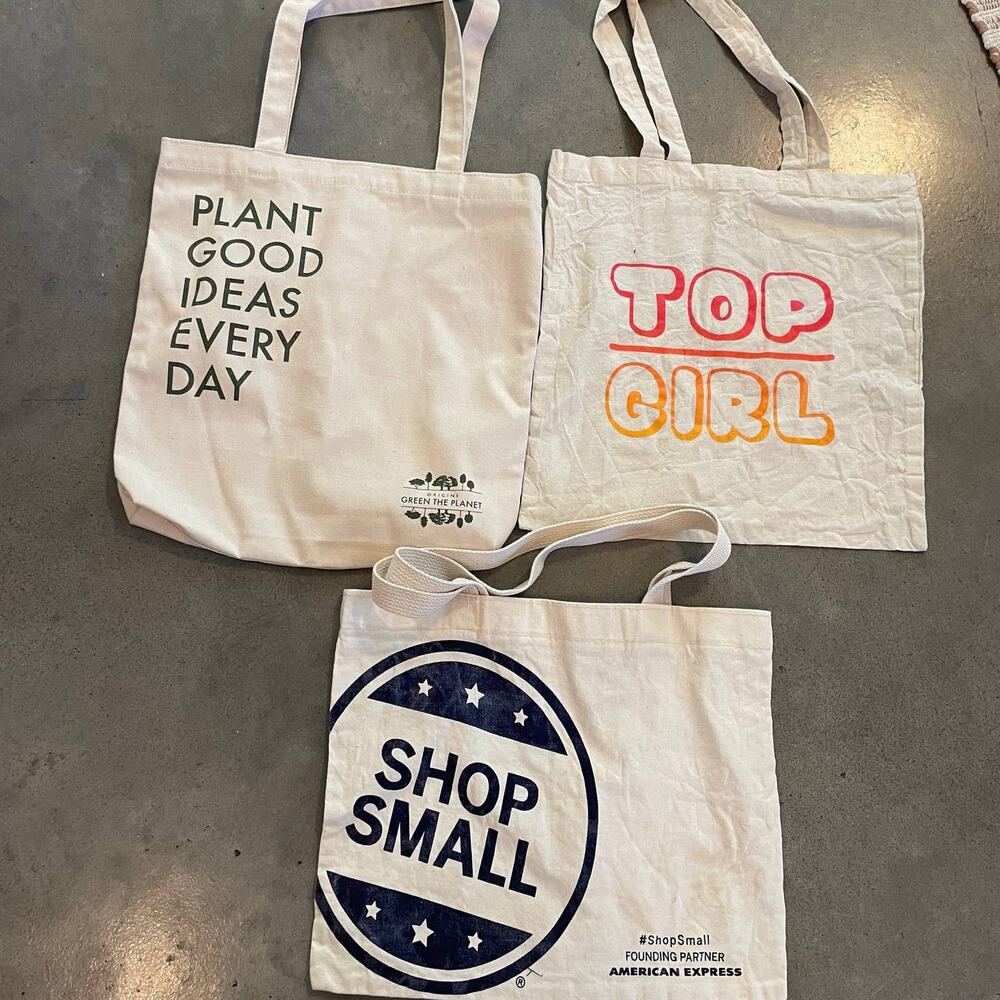 Origins Top Girl, Shop small buisness canvas totes bundle NEW